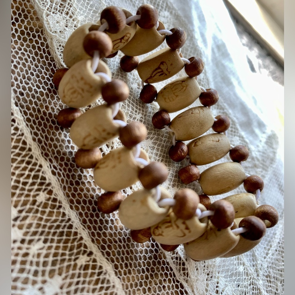 Buddha Wooden Beaded Stretch Bracelet Unisex Jewelry Yoga Hippie Bohemian Boho - Picture 5 of 6